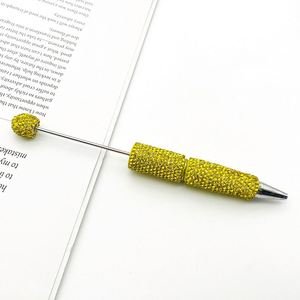 New Black Ink Rhinestone Pen <strong>Plastic</strong> Beaded Pen Ballpoint Pens DIY Jewelry <strong>Beads</strong> Gifts School Office Writing Signature Pen - Product Image 4