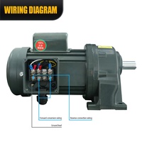 Moteur à engrenages horizontal AC HLTNC 200W 220V, réducteur de vitesse, moteur à induction à bobine en cuivre pur pour lignes de production et d'assemblage