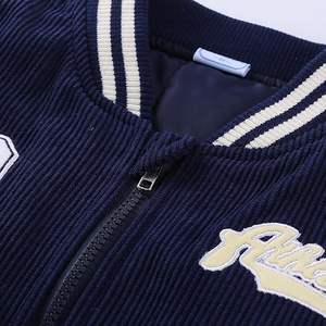 Custom High Quality Corduroy Varsity <b>Jacket</b> Men Vintage Embroidery <b>Patchwork</b> Bomber <b>Jacket</b> Contrast Sleeve Baseball Coat - Product Image 3