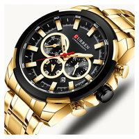 Montre-bracelet Curren 8361 en or pour homme, montre de mode, chronographe étanche, montre-bracelet à quartz de luxe originale pour homme, Reloj