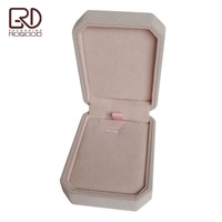 ROGOOD Boîte d'emballage octogonale pour collier pendentif en velours Boîte en plastique velours souple Emballage cadeau de qualité élégante P1379