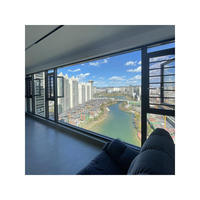 Fenêtre en aluminium à rupture de pont thermique personnalisée avec moustiquaire pour usage résidentiel et en appartement