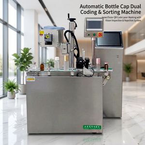 Machine automatique de codage et de tri de bouchons de bouteilles avec marquage laser des codes QR intérieur et extérieur et inspection par vision avec rejet des pièces non conformes - Product Image 1