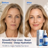 Sérum Peptidique au Cuivre GHK-Cu 1% Marque Blanche, Sérum Anti-Âge Polyvalent pour Visage, Cou et Cuir Chevelu, Lisse les Ridules et Améliore l'Éclat de la Peau