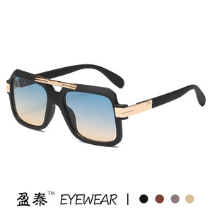 Lunettes de soleil carrées Yingtai, monture en plastique noir et métal, UV400, lunettes de soleil pour hommes - Product Image 2