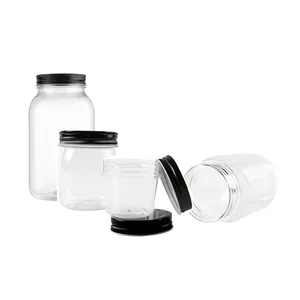 Merryart Clear Storage Container Leakproof Empty Round Container Plastic Jars For Food Packaging