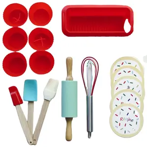 New Cake Mold Set Silicone Spatula Silicone Cup Scraper Egg Beater Kids Baking Tools Set Baking Kitchen Set