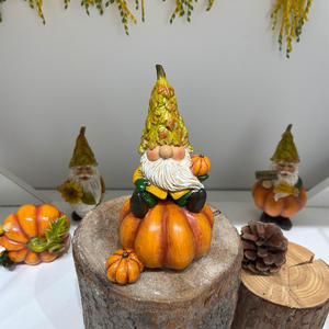 ตุ๊กตาโนมส์ทำมือทำจากเรซินโพลีเรซินตกแต่งสวนสำหรับเทศกาลเก็บเกี่ยวงานตกแต่งในฤดูใบไม้ร่วง - Product Image 2