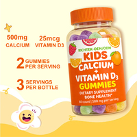 Gommes pour enfants OEM avec vitamines D3 Complément alimentaire Gommes à base de calcium et de vitamine D3 pour les os et le système immunitaire