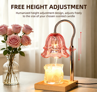 Lampe chauffe-cire en vitrail, réglable en hauteur, à intensité variable, avec minuterie, sans fumée, sûre, pour la décoration intérieure et comme cadeau