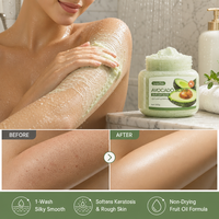 Gommage corporel au sel marin naturel 350g, exfoliant profond, hydratant, extrait de fruits avocat, mangue, myrtille, GMPC ISO