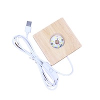 Lampe LED créative en bois massif, éclairée, rechargeable par USB, à commande tactile