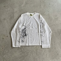 Camiseta de Manga Larga con Cuello Redondo, Estilo Punk Gótico Alternativo, Vintage Americano Y2K, Ropa Urbana para Hombre, Venta al Por Mayor