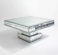 Table basse rectangulaire meubles en bois miroir Table à thé moderne diamant écrasé bord biseauté décor à la maison Table basse nordique
