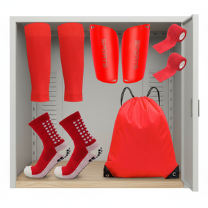 Protège-tibias de haute qualité avec manchons de protection, chaussettes de sport, lot de 5 pièces, équipement d'entraînement de football, chaussettes antidérapantes - Product Image 1