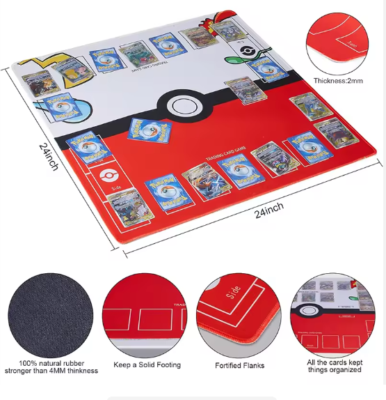 Custom Durable Rubber Bottom Printed Gaming Play Pad for TCGs Players