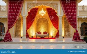 Escenario de Boda Estilo Palacio Victoriano, Grandioso Escenario para Recepciones en EE. UU., Salones de Boda Canadienses, Boda con Temática Judía, Escenario Blanco y Dorado - Product Image 5