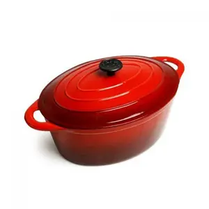 Cast Iron Non -Stick Colored Enamel Coating Soup Pot Oval Cooking Pot Casseroles Dutch Oven Different Size