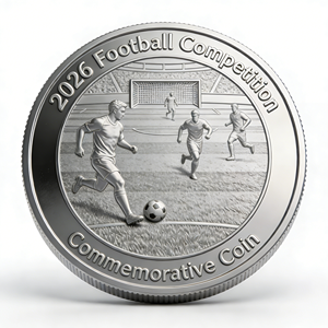 2026 Nieuwe Hete Sportwedstrijd Ronde Munten Collecties Glanzende Verguld Voetbal Munt - Product Image 1