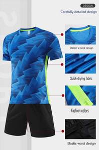 Camiseta de fútbol clásica con cuello en V 100% poliéster de secado rápido ligero de manga corta nueva ropa de fútbol que absorbe el sudor sublimación OEM - Product Image 5