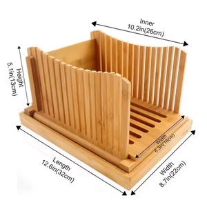 Zhongshuo Bamboo Bread Slicer Mold With <b>Storage</b> <b>Tray</b> For Easy Slicing And Crumb Collection <b>Baking</b> Tool - Product Image 3