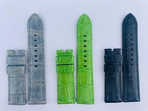 Bracelet de montre espagnol fait à la main, multicolore, vintage, de tailles multiples, avec logo personnalisé, bracelet en cuir d'alligator cousu à la main - Product Image 6