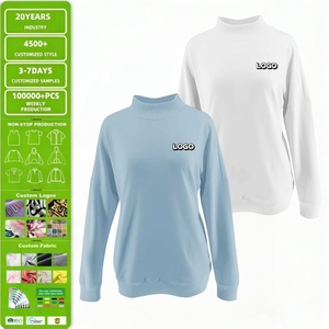 Felpe da <span class=keywords><strong>Donna</strong></span> con Collo Alto e Tasca, Stile Casual e Oversize, Personalizzabili con Logo Stampato, in Cotone - Product Image 1
