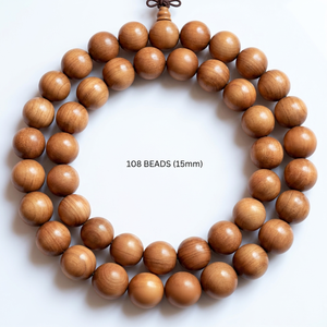 Premium Riddhi Siddhi Mala <b>Rosary</b> Sandalwood (Santalum Album) Beads 50+ Years Old Eco-Friendly Sweet Woody Fragrance Meditation - Product Image 1