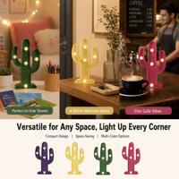 Lampe décorative LED en plastique en forme de cactus, idéale pour les fêtes mexicaines, le festival du 5 mai, la décoration de bureau ou de chambre, éclairage festif