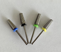 JadeNail Brocas de Carburo Cónicas Plateadas 5 en 1 de 5.0mm con Dientes de Corte Cruzado para Pulir Puntas de Uñas Acrílicas, Uso para Mano Izquierda/Derecha