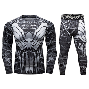 Cody Lundin Fightwear hommes Jiu Jitsu Rashguard MMA Compression <span class=keywords><strong>T</strong></span>-shirts Muay Thai boxe maillots 3 pièces/ensemble survêtement Bjj vêtements - Product Image 4