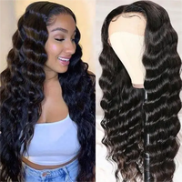 Peluca de Cabello Remy con Encaje Frontal Transparente HD 13x4, Ondulado Profundo Suelto, 30 Pulgadas, Sin Pegamento, con Baby Hair, para Mujer, Cabello Indio Rizado