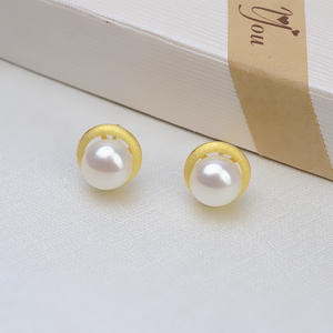 Women's S925 Silver Disc <b>Earrings</b> with 11-12 Pearls Simple & Personalized DIY Accessories Empty <b>Holder</b> 1093 - Product Image 2