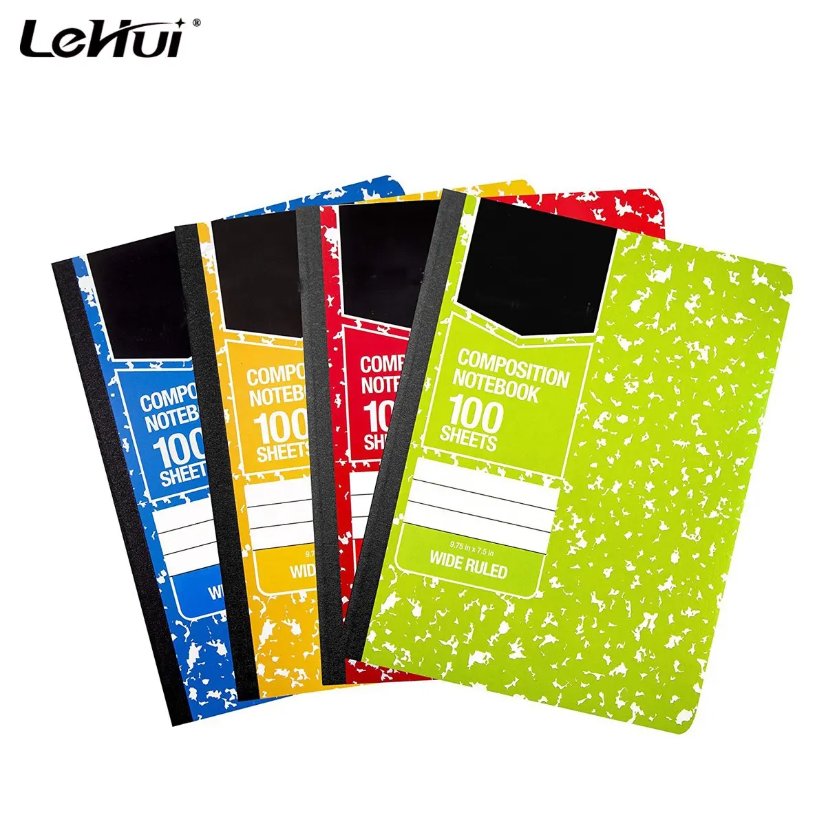 Shanghai Lehui100 Foglio Assortiti Marmo Colori 4Packs Nozioni di Base Larga Composizione Governato Notebook per 56 gsm peso di carta magazzino
