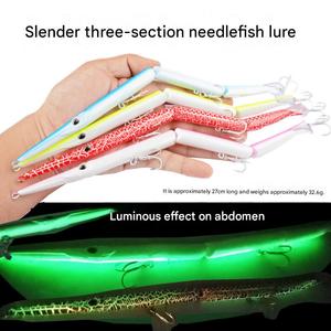 Señuelo de Pesca Artificial Biomimético de Tres Segmentos, 27 cm, 32.6 g, 6 Colores, Cebo Artificial Multisegmentado, Señuelo Duro - Product Image 3
