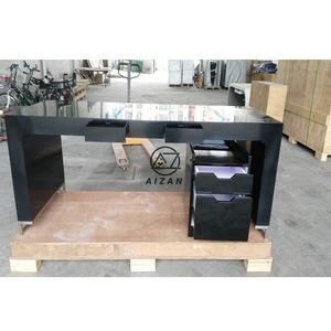 Table de bureau noire à surface <span class=keywords><strong>solide</strong></span> de qualité supérieure bureau d'étude moderne à domicile avec armoire personnalisée - Product Image 2