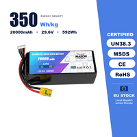 Batterie de drone à semi-conducteurs 592Wh 10C 8S, 20000mAh 29.6V 350Wh/kg, prix de gros, pour drones VTOL et d'inspection d'infrastructure