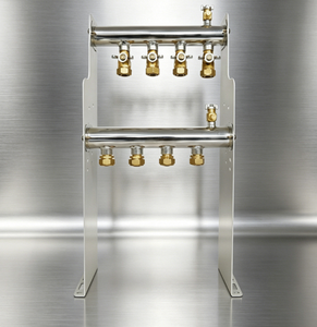 Colector de 4 Puertos para Calefacción por Suelo Radiante GHNOR4p, Colector de Distribución de Agua Caliente para Sistema de Calefacción Hidrónica por Suelo Radiante - Product Image 1