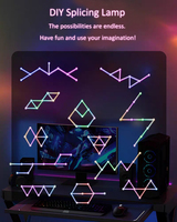 Lampes LED d'ambiance RGB à assembler soi-même, lampe murale intelligente pour la maison, alimentée par USB, noire/blanche, pour salle de jeu, chambre à coucher, synchronisation musicale, contrôle par application WiFi