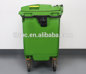 660L ngoài trời lớn vệ sinh tay đẩy xe tải rác có thể tháo rời Thùng rác nhựa Thùng rác - Product Image 5