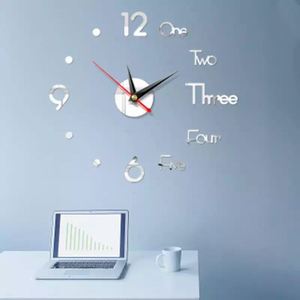 Creative 3D Frameless <b>Wall</b> Clock DIY Acrylic Digital Clock English Number <b>Wall</b> Sticker for Living Room Bedroom Office Decoration - Product Image 6