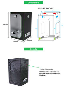 Serres de jardin en Mylar à prix de gros <span class=keywords><strong>usine</strong></span>, 600D, 60x60x120, petite serre de culture intérieure portable - Product Image 4