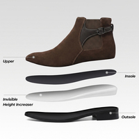 Vente en gros usine : Bottines Chelsea pour hommes, populaires, rehaussantes de 7 cm, faites à la main, douces, pour affaires et mariages