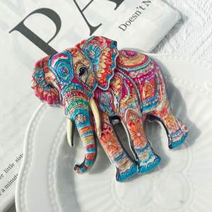 Милый слон с богемным узором, резиновый рельефный магнит, традиционный дизайн, стерео рельеф для холодильника, сувенир для путешествий - Product Image 4