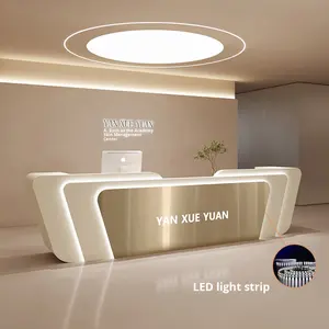 सौंदर्य सैलून के लिए आधुनिक सरल डिजाइन लकड़ी रिसेप्शन डेस्क स्कूल अस्पताल कार्यालय भवन - Product Image 3