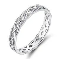 2021 moda benzersiz platin Celtic Knot sonsuzluk düğün Band yüzük gümüş 925