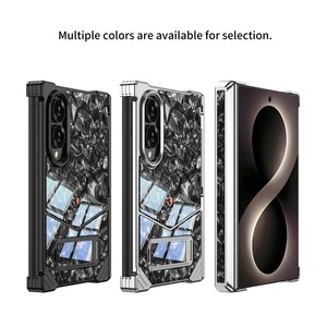 Luxury Marble Texture Magnetic <b>Phone</b> Case for Samsung Z Fold 8 Ultra With 360° <b>Ring</b> Stand Aluminum Alloy Frame Shockproof Cover - Product Image 2