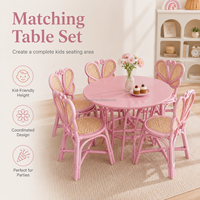 Chaises en rotin fleuries de luxe personnalisées pour enfants, avec dossier floral, pour fêtes d'anniversaire intérieures et extérieures, événements de jardin, location