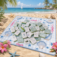 Jeu de tuiles de mahjong vertes de luxe moderne américain, corail océanique, 160 tuiles, acrylique, résistant à l'eau, qualité professionnelle de casino