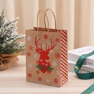 Christmas Party <b>Folding</b> Kraft Paper <b>Bag</b> for Cookies Custom Print Food Gift Open Closure - Product Image 3